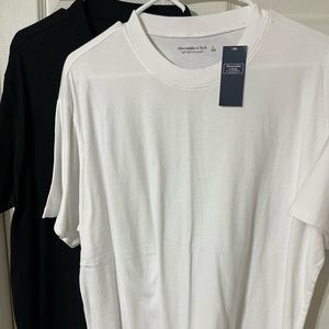 Abercrombie and Fitch, size large, Women’s “boyfriend tee”, black and white